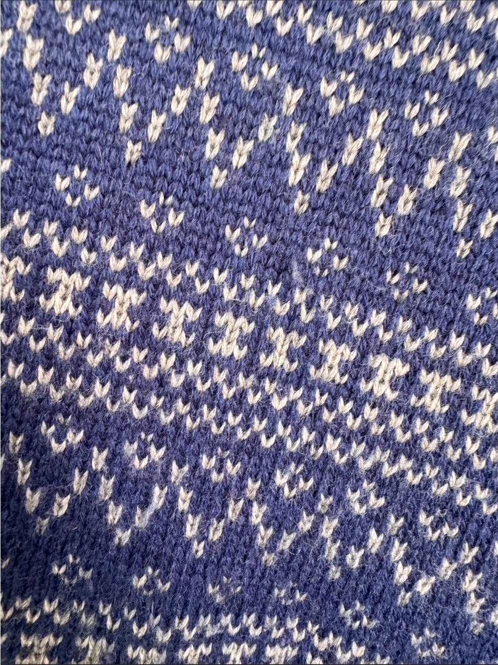 Roots Canada Wool Blend Fair Isle Knit Sweater Large Blue Grey Pullover L - Picture 5 of 8